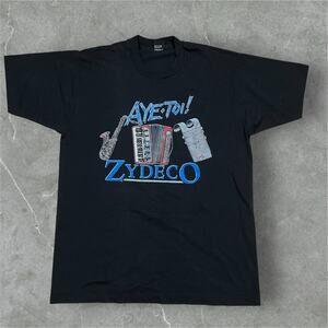 Aye-toi! VTG 90s Single Stitch T Shirt New Orleans Zydeco Screen Stars USA XL